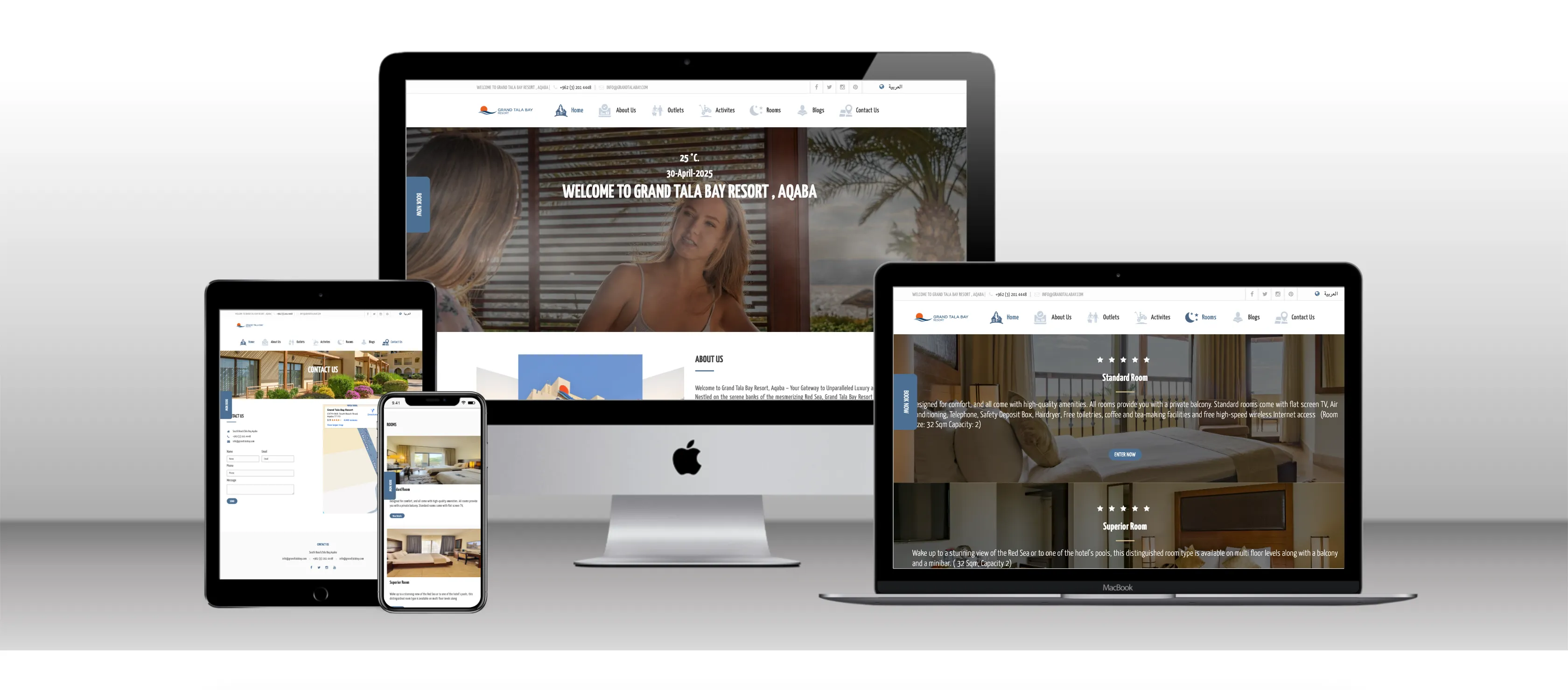 مشروع grandtalabay.com – منصة إلكترونية راقية لمنتجع فاخر في العقبة من تنفيذ جيل تك